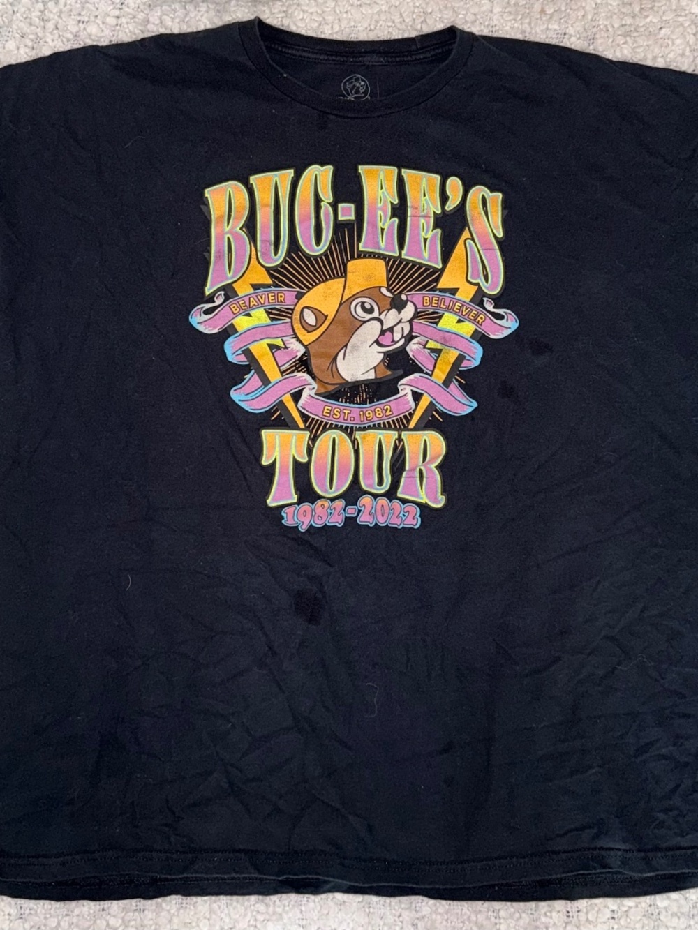 Buc-ee’s Tour 1982–2022 Black Graphic Tee, Size 3X
